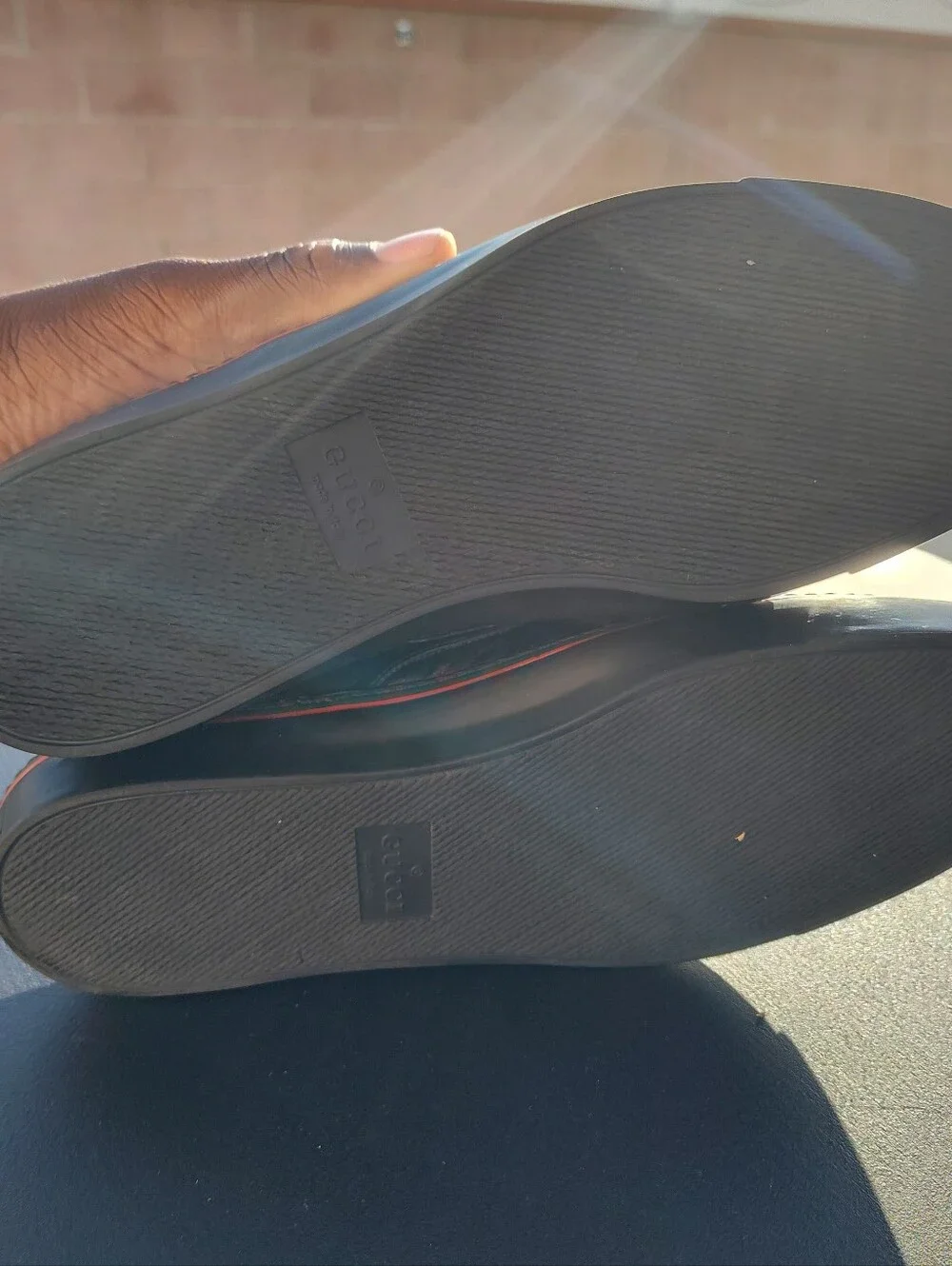 Gucci Black Guccissima Leather Slip On Sneakers Size US 9
